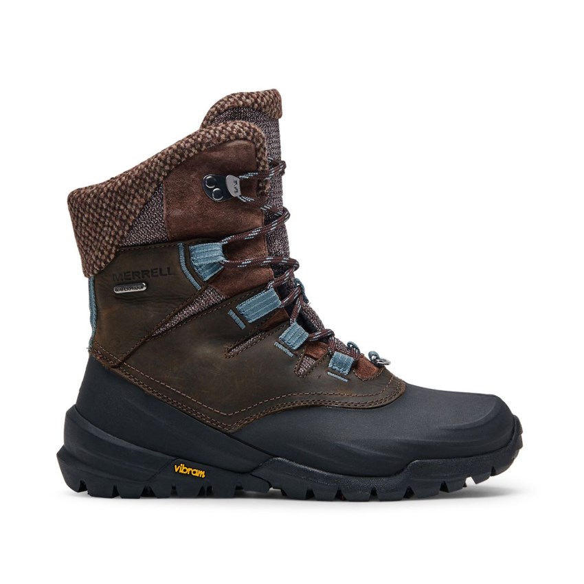 Chaussures Randonnée Merrell Thermo Aurora 2 Mid Shell Waterproof Marron Foncé Femme | J.F.QVSQ